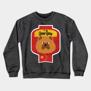 Chow Chow - Distressed Chinese Chow Chow Beer Label Design Crewneck Sweatshirt